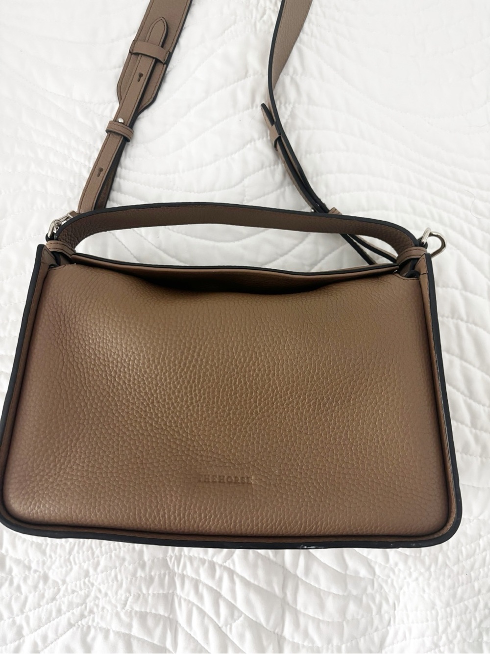 The Horse Clementine Taupe Pebbled Leather Shoulder Bag - Picture 8 of 12